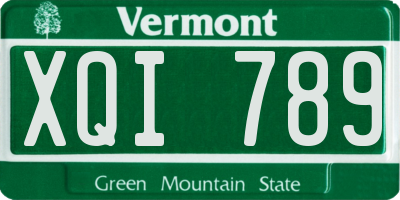 VT license plate XQI789