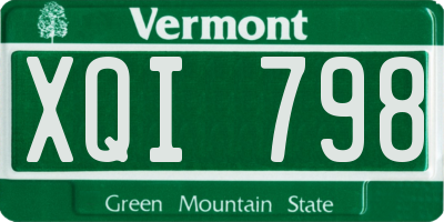 VT license plate XQI798