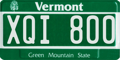 VT license plate XQI800
