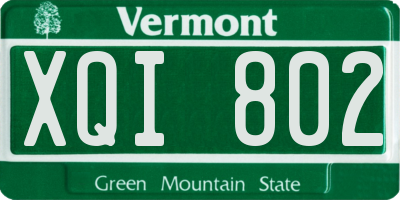 VT license plate XQI802