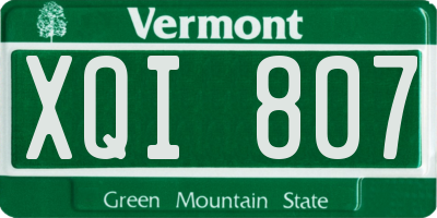 VT license plate XQI807