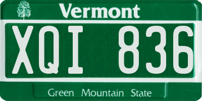 VT license plate XQI836