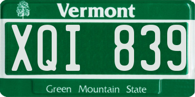 VT license plate XQI839
