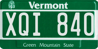 VT license plate XQI840