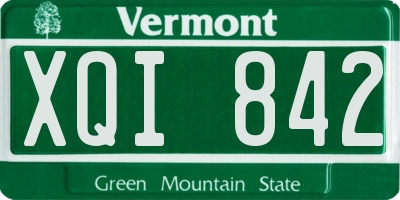 VT license plate XQI842