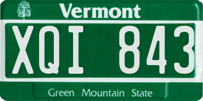 VT license plate XQI843