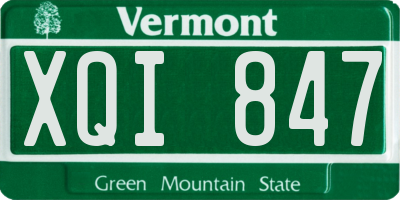 VT license plate XQI847