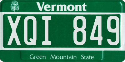 VT license plate XQI849