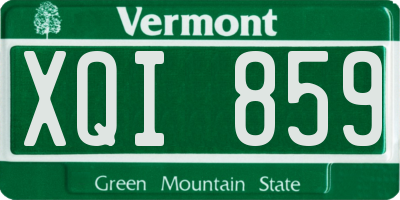 VT license plate XQI859