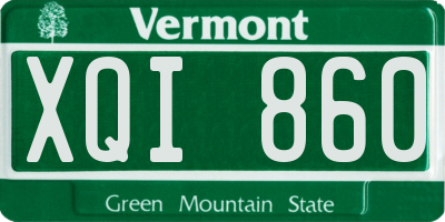VT license plate XQI860