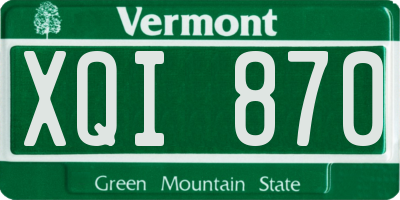 VT license plate XQI870