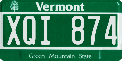 VT license plate XQI874