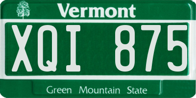 VT license plate XQI875