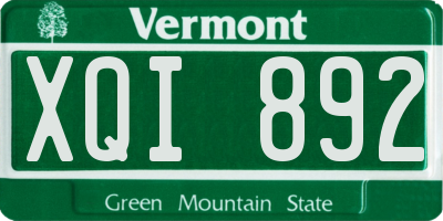 VT license plate XQI892