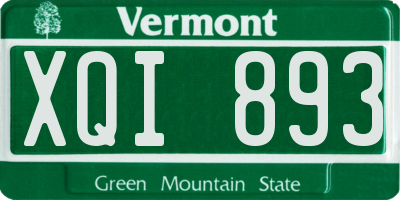 VT license plate XQI893