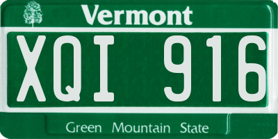 VT license plate XQI916