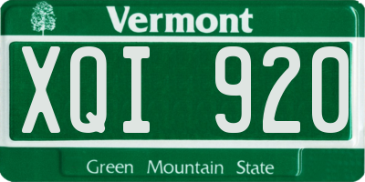 VT license plate XQI920