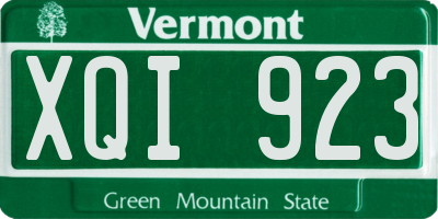 VT license plate XQI923