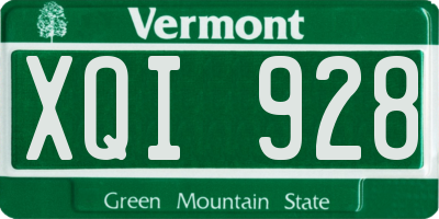VT license plate XQI928