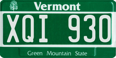 VT license plate XQI930