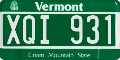 VT license plate XQI931