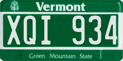 VT license plate XQI934
