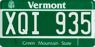 VT license plate XQI935