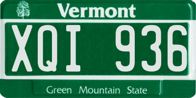 VT license plate XQI936