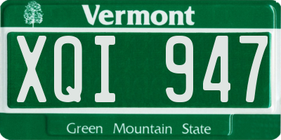 VT license plate XQI947