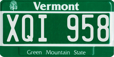 VT license plate XQI958