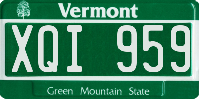 VT license plate XQI959