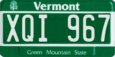 VT license plate XQI967