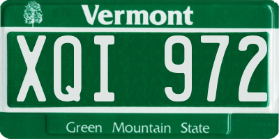 VT license plate XQI972