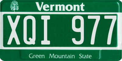 VT license plate XQI977