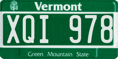 VT license plate XQI978