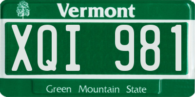 VT license plate XQI981