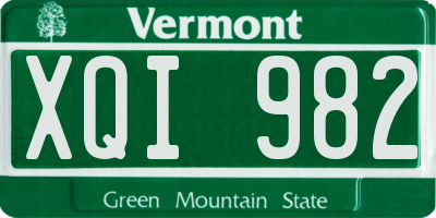VT license plate XQI982