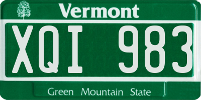 VT license plate XQI983
