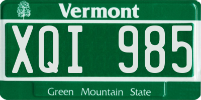 VT license plate XQI985