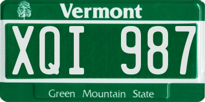 VT license plate XQI987