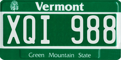 VT license plate XQI988