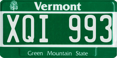 VT license plate XQI993