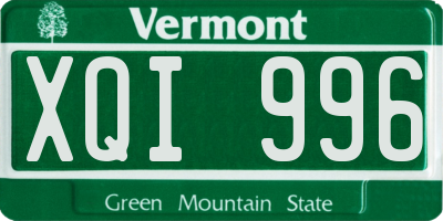 VT license plate XQI996
