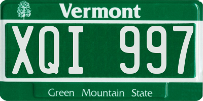 VT license plate XQI997