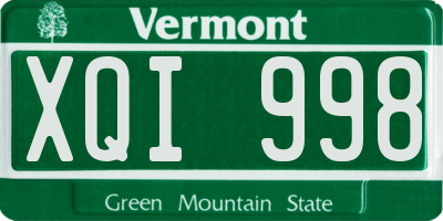 VT license plate XQI998