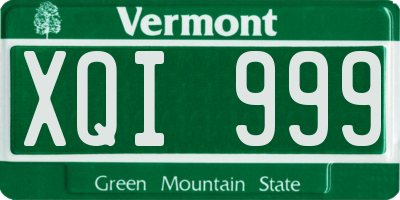 VT license plate XQI999
