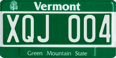 VT license plate XQJ004