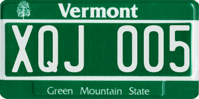 VT license plate XQJ005