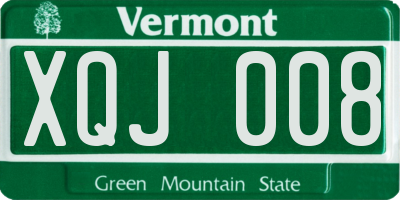 VT license plate XQJ008