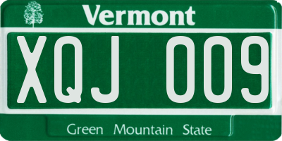 VT license plate XQJ009